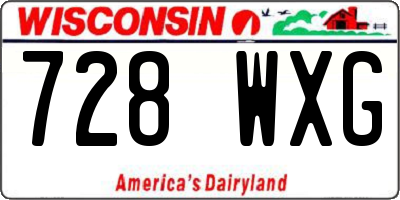 WI license plate 728WXG