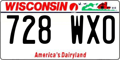 WI license plate 728WXO
