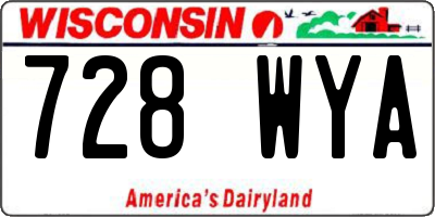 WI license plate 728WYA