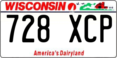 WI license plate 728XCP