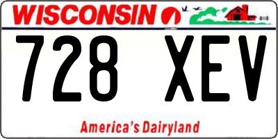 WI license plate 728XEV