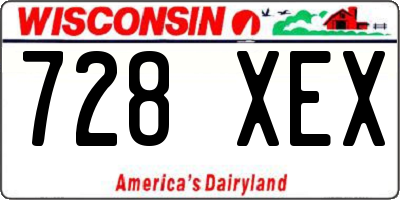 WI license plate 728XEX