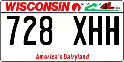 WI license plate 728XHH
