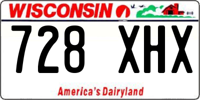WI license plate 728XHX