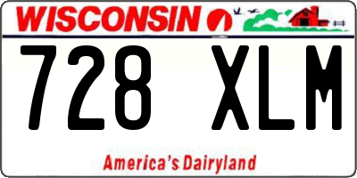 WI license plate 728XLM