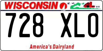 WI license plate 728XLO