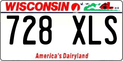 WI license plate 728XLS