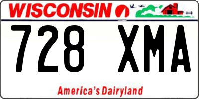 WI license plate 728XMA