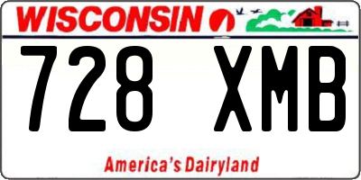 WI license plate 728XMB