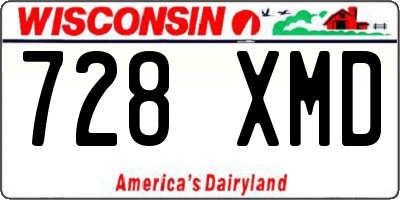 WI license plate 728XMD