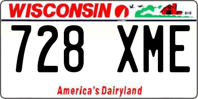 WI license plate 728XME