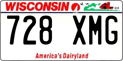 WI license plate 728XMG