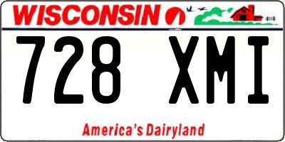 WI license plate 728XMI
