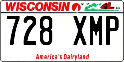 WI license plate 728XMP