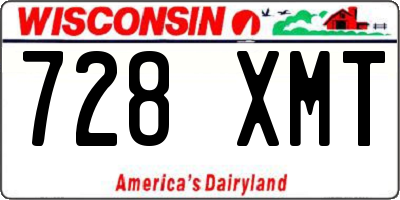WI license plate 728XMT