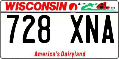 WI license plate 728XNA