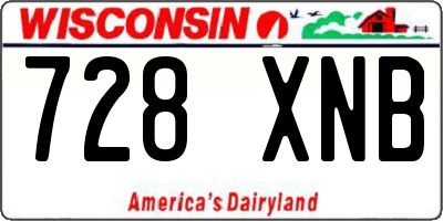 WI license plate 728XNB