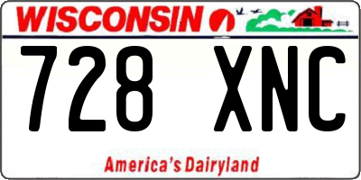 WI license plate 728XNC