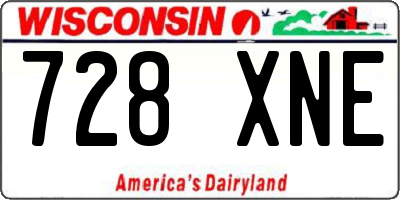 WI license plate 728XNE