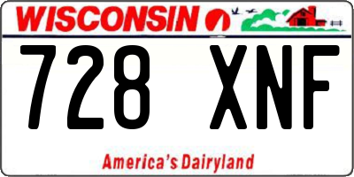 WI license plate 728XNF