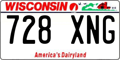 WI license plate 728XNG