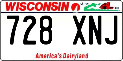 WI license plate 728XNJ