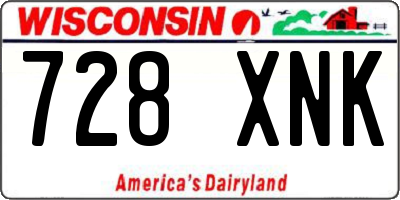 WI license plate 728XNK
