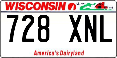 WI license plate 728XNL