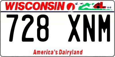 WI license plate 728XNM