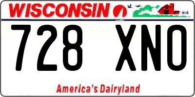 WI license plate 728XNO