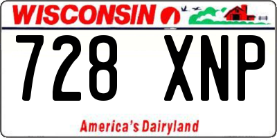 WI license plate 728XNP
