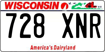 WI license plate 728XNR