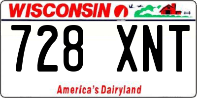 WI license plate 728XNT
