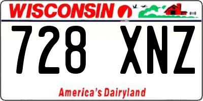 WI license plate 728XNZ