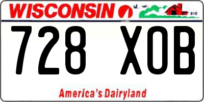 WI license plate 728XOB