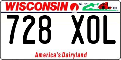 WI license plate 728XOL