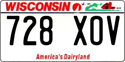 WI license plate 728XOV