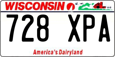 WI license plate 728XPA