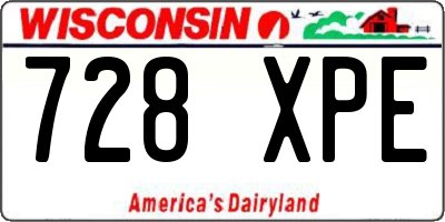WI license plate 728XPE