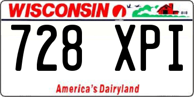 WI license plate 728XPI