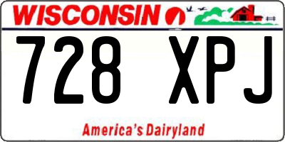 WI license plate 728XPJ