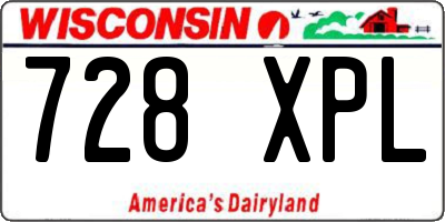 WI license plate 728XPL