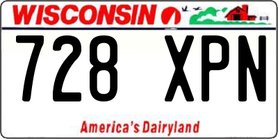 WI license plate 728XPN