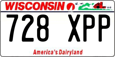WI license plate 728XPP