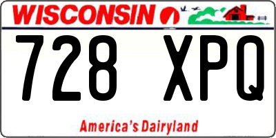 WI license plate 728XPQ