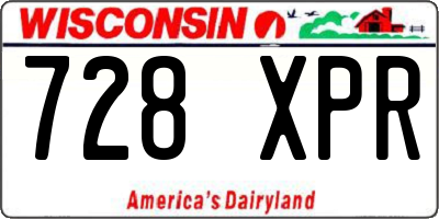 WI license plate 728XPR