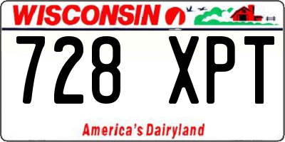 WI license plate 728XPT