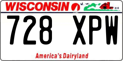 WI license plate 728XPW