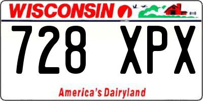 WI license plate 728XPX