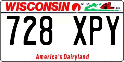 WI license plate 728XPY